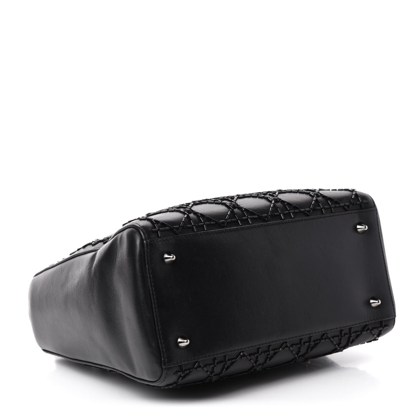 Lambskin Sequin Embellished Medium Lady Dior Black
