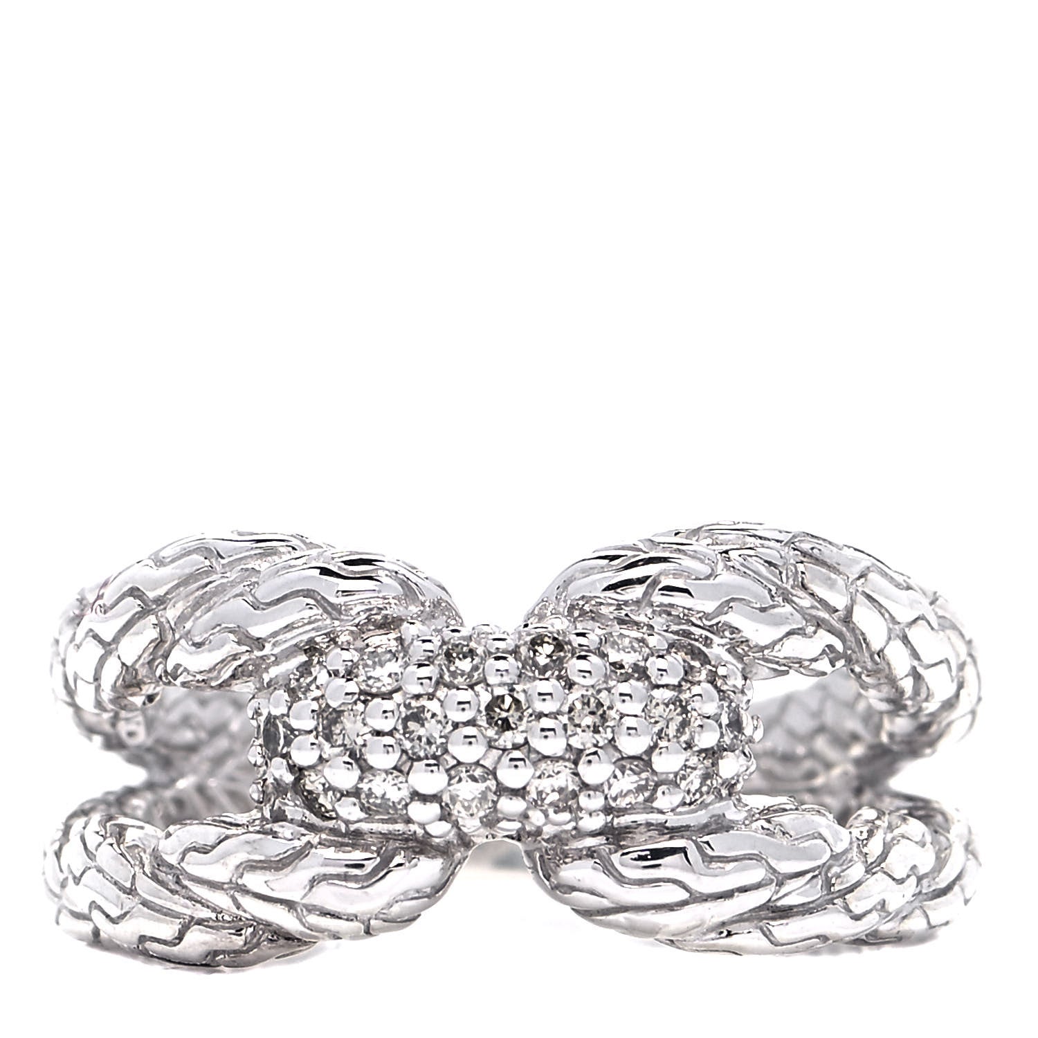 John Hardy Sterling Silver Diamond Classic Chain Ring 54 7 1 of 8