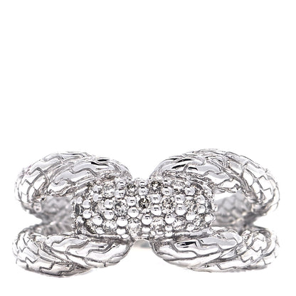 John Hardy Sterling Silver Diamond Classic Chain Ring 54 7 1 of 8