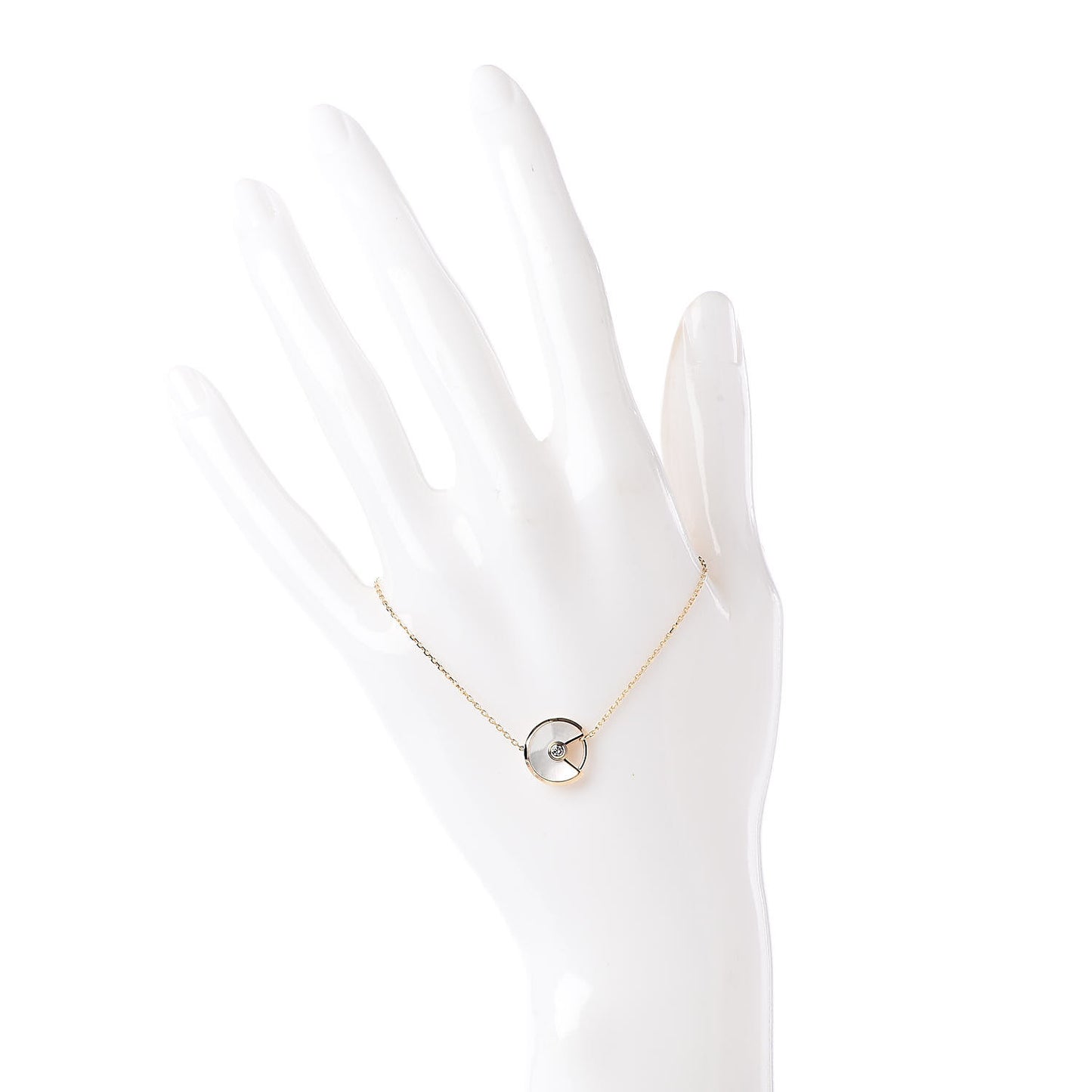 18K Yellow Gold Diamond Mother of Pearl Amulette de Cartier Bracelet