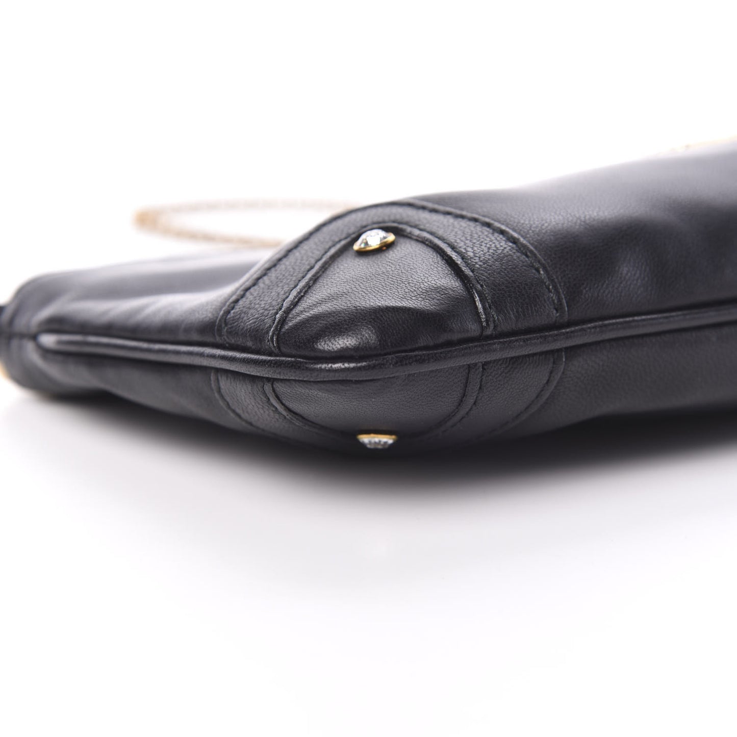 Calfskin Crystal Pochette Black