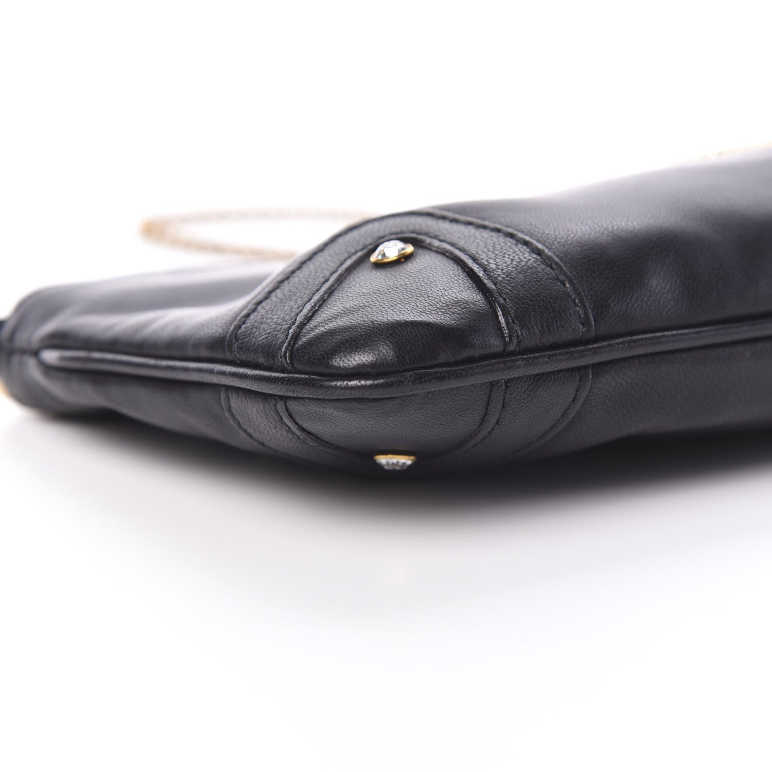 Dolce & Gabbana Calfskin Crystal Pochette Black 7 of 8