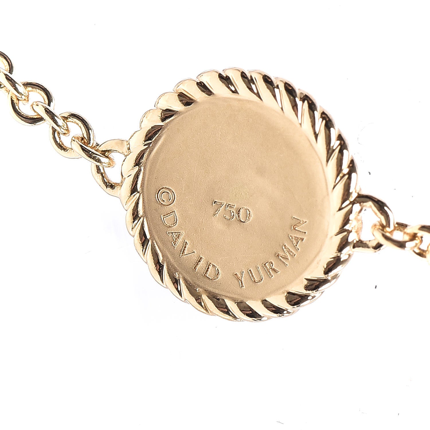 David Yurman 18K Yellow Gold Diamond Blue Sapphire Cable Collectibles Evil Eye Bracelet 4 of 6