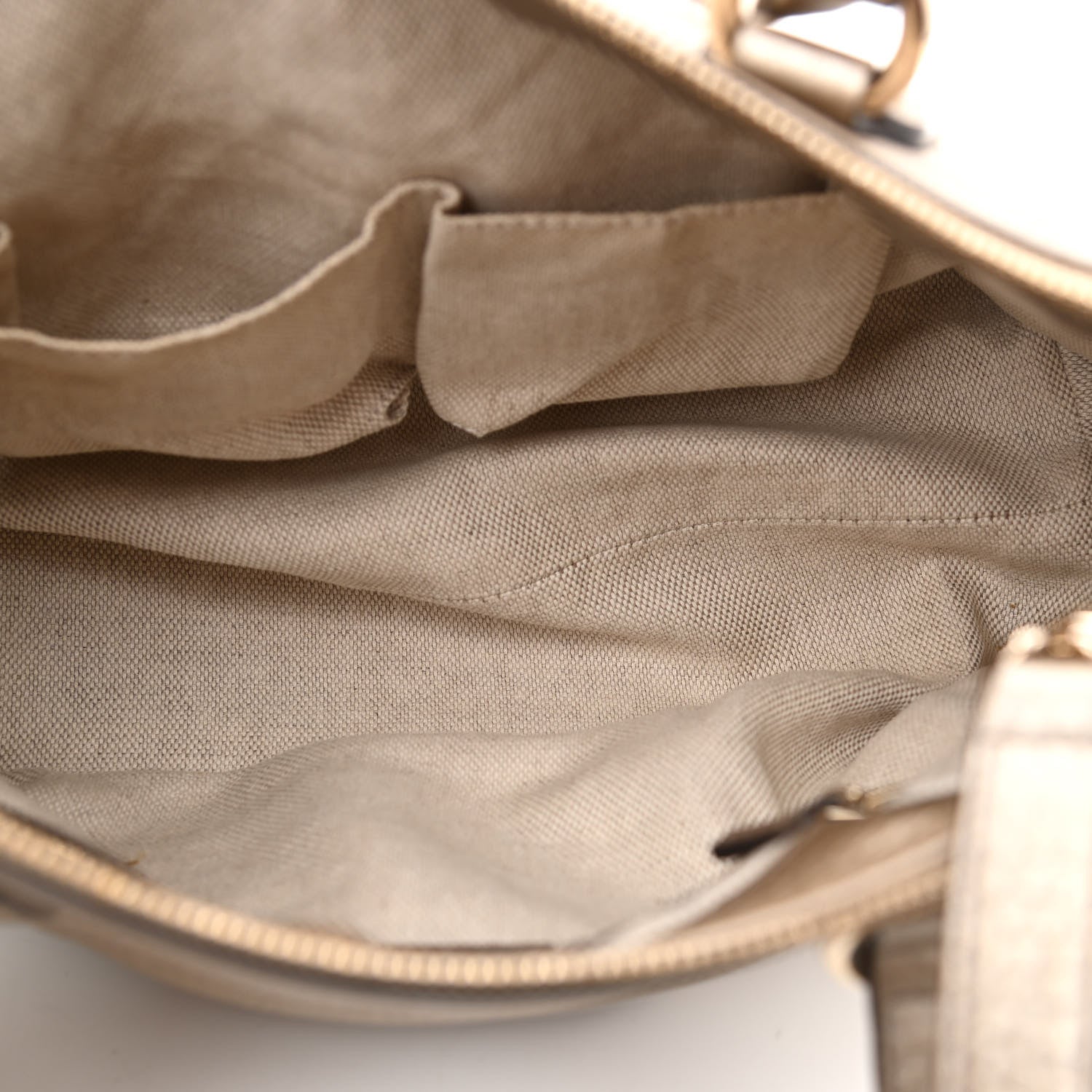 Gucci Metallic Cellarius Calfskin Small Soho Top Handle Satchel Golden Beige 8 of 18