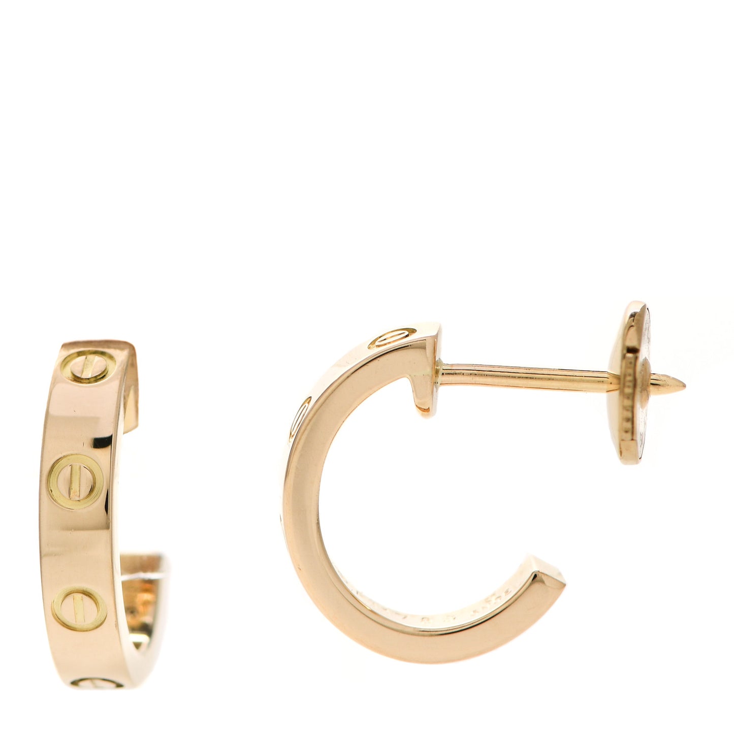 18K Yellow Gold Small LOVE Hoop Earrings