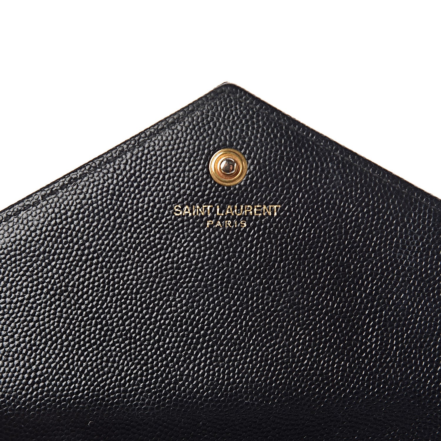 Saint Laurent Grain De Poudre Matelasse Chevron Monogram Chain Wallet Black 13 of 14