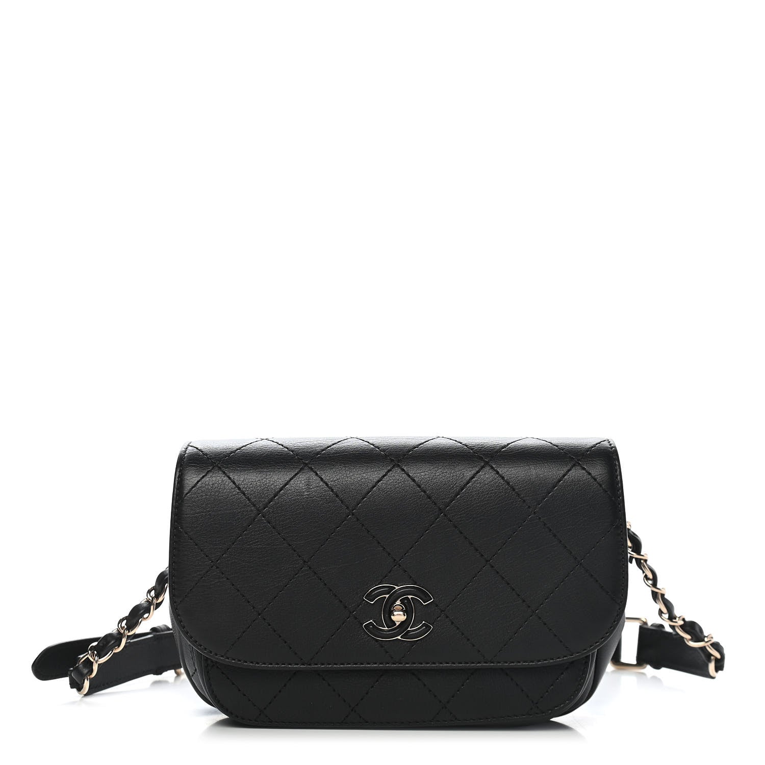 Chanel Calfskin Stitched Coco Curve Waist Bag Black 1 of 10