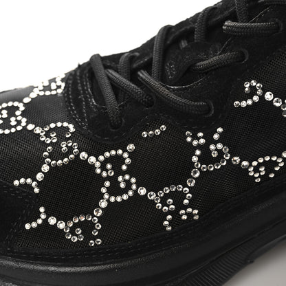 Gucci Tela Retino Mesh Crystal Suede GG Monogram Womens Gucci Run Sneakers 36.5 Black Silver 11 of 11