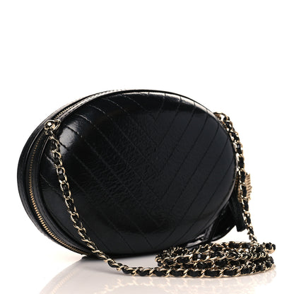 Chanel Lambskin Embroidered Chevron Quilted La Pausa Tassel Clutch Black 3 of 10