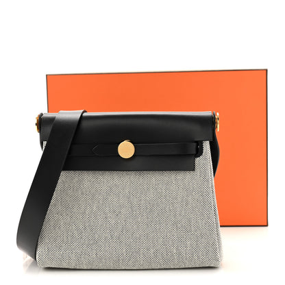 Hermes Military Toile Vache Hunter Herbag Zip Retourne 20 Ecru Black 11 of 11