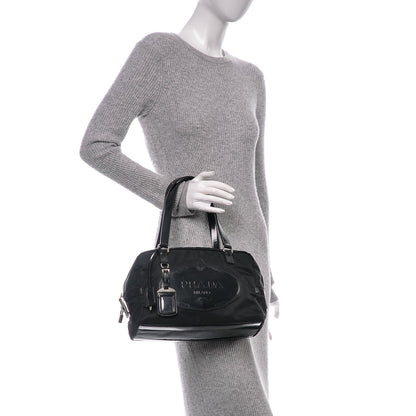 Prada Tessuto Print Nylon Logo Tote Nero Black 2 of 6
