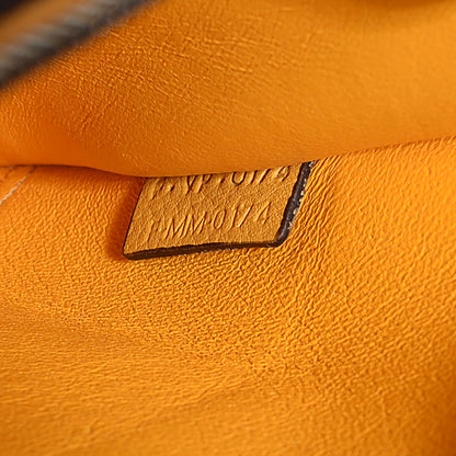 Celine Drummed Calfskin Suede Medium Trapeze Mustard 7 of 9