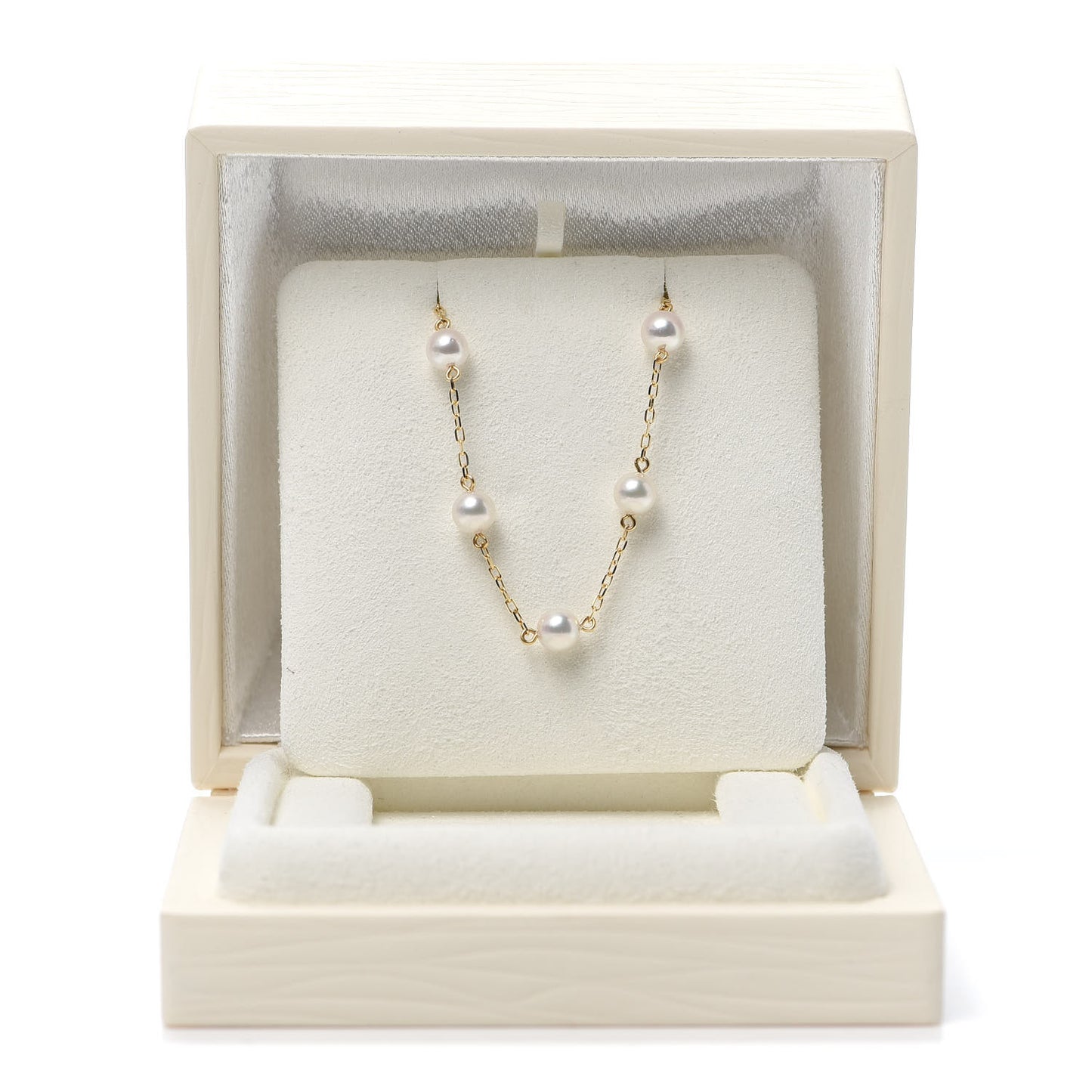 18K Yellow Gold Akoya Pearl 5mm Station Bracelet