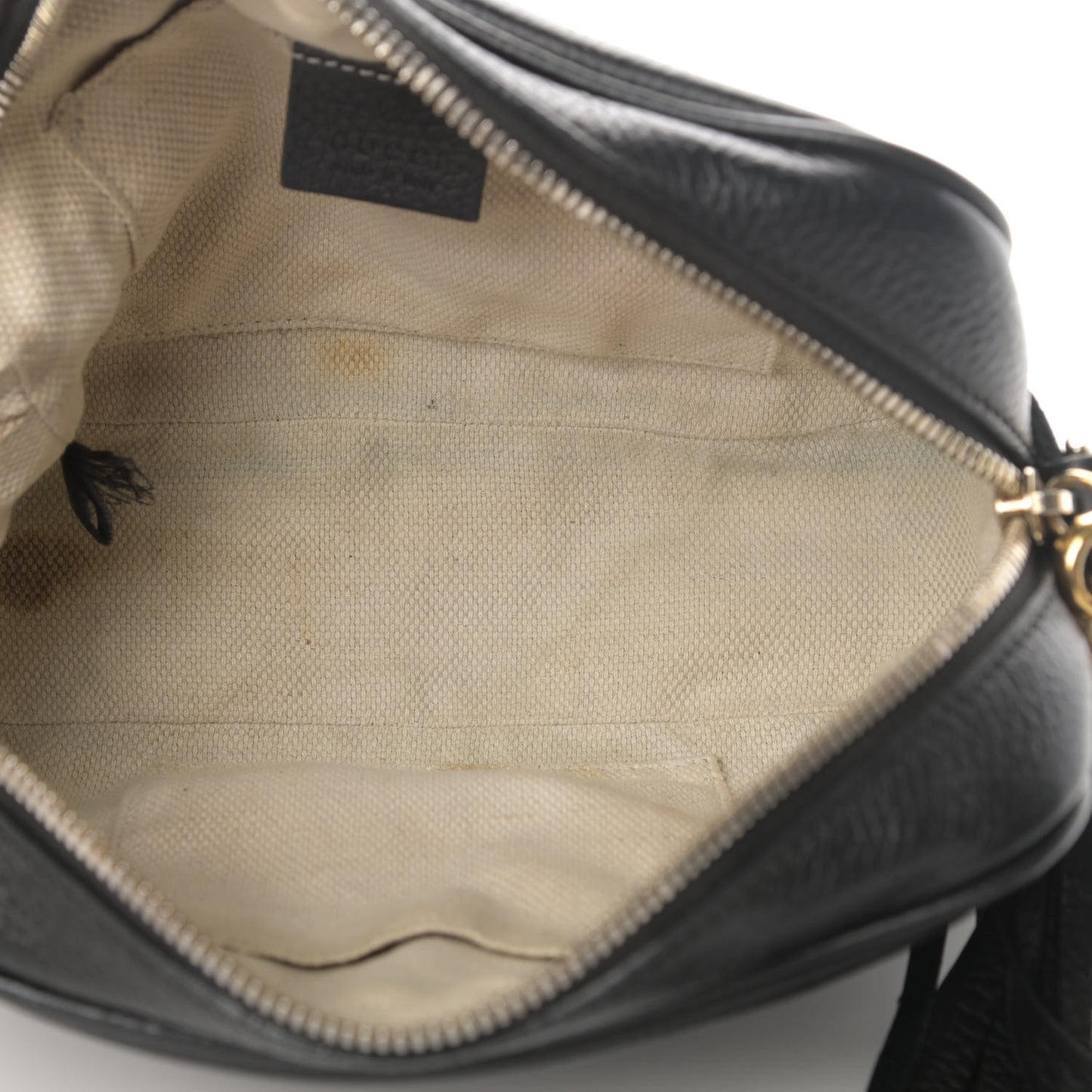 Pebbled Calfskin Small Soho Disco Bag Black