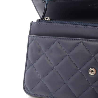 Chanel Lambskin Quilted Wallet On Chain WOC Dark Blue 12 of 12