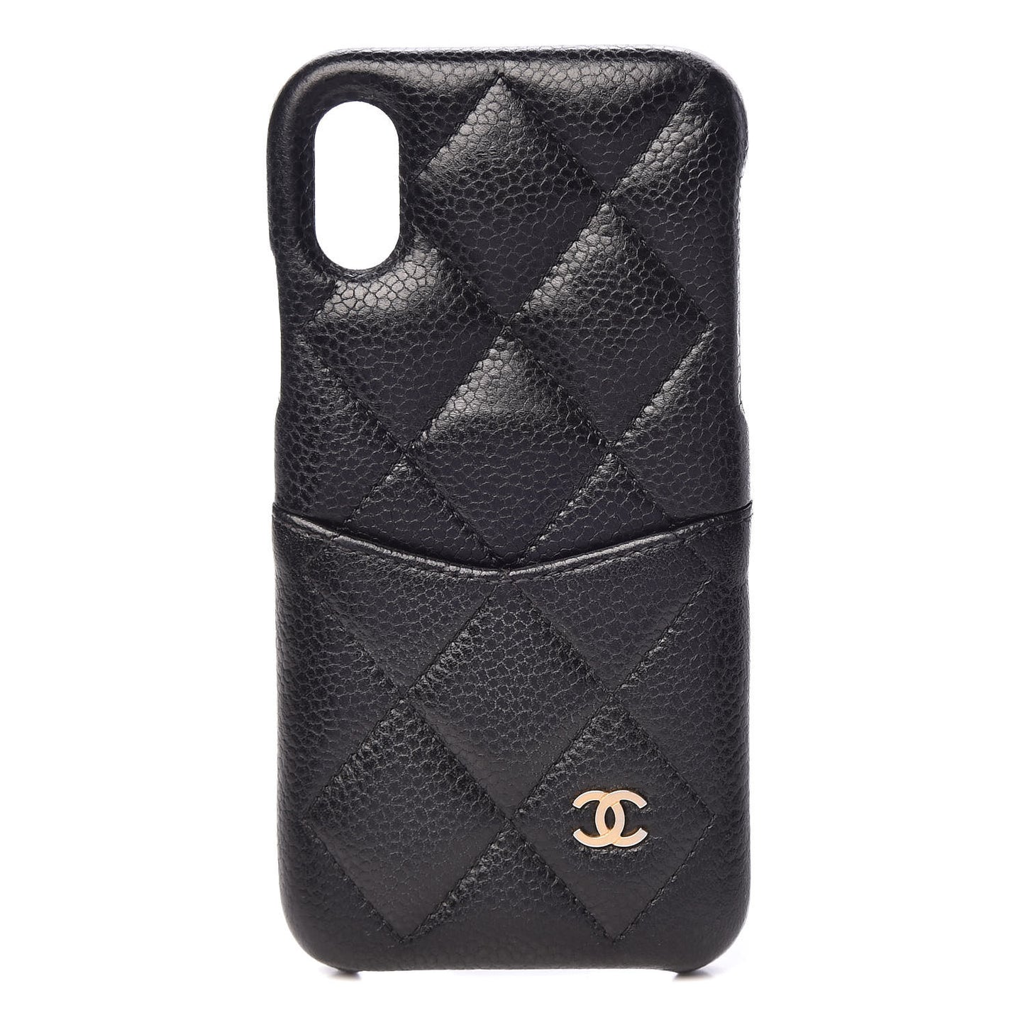 Caviar Quilted iPhone X Coco Tech Case Black