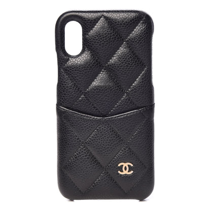Chanel Caviar Quilted iPhone X Coco Tech Case Black 1 of 7