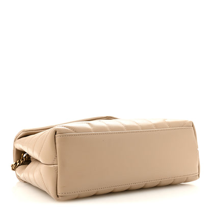 Saint Laurent Calfskin Y Quilted Monogram Small Loulou Crossbody Bag Dark Beige 4 of 14