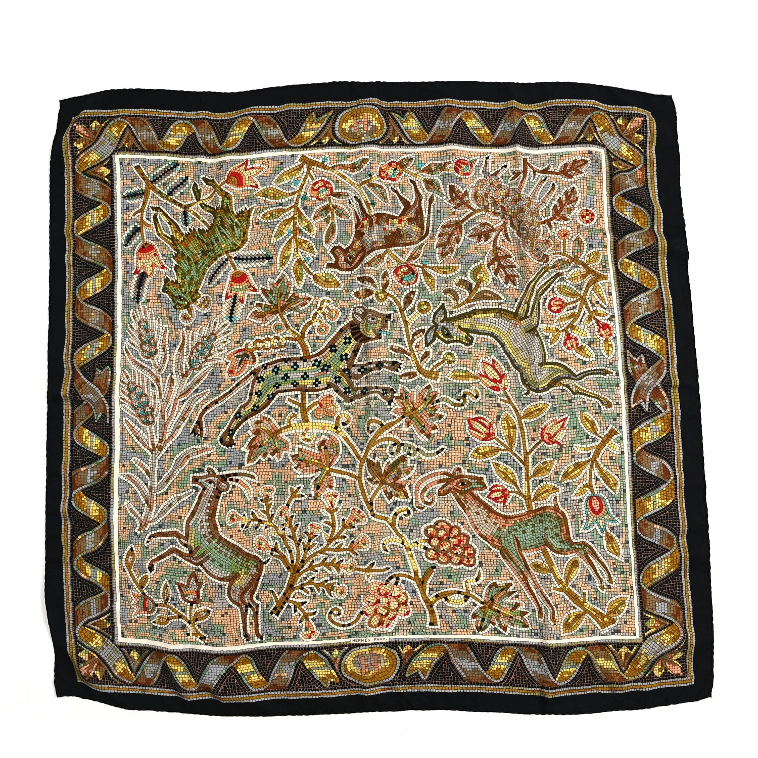 Hermes Silk Pavement Scarf 90 Black 1 of 3