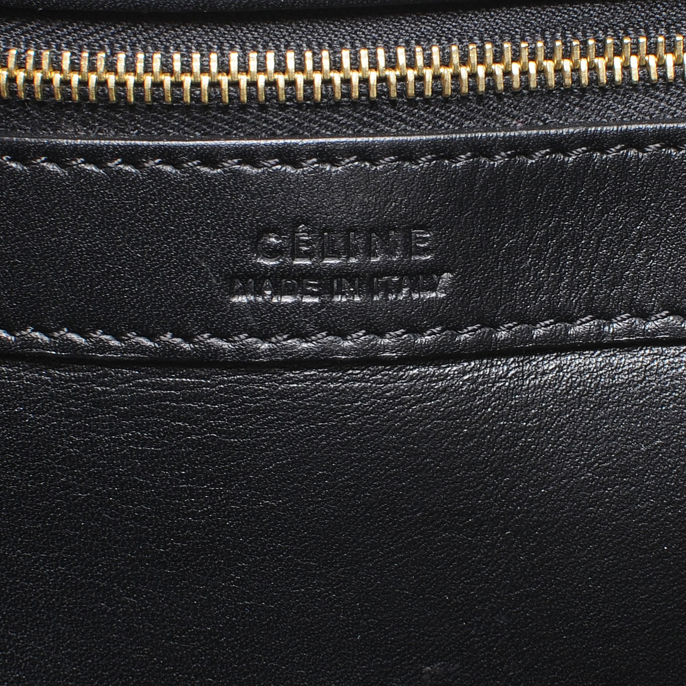 Celine Lambskin and Nubuck Medium Horizontal Cabas Phantom Black Khaki 7 of 8