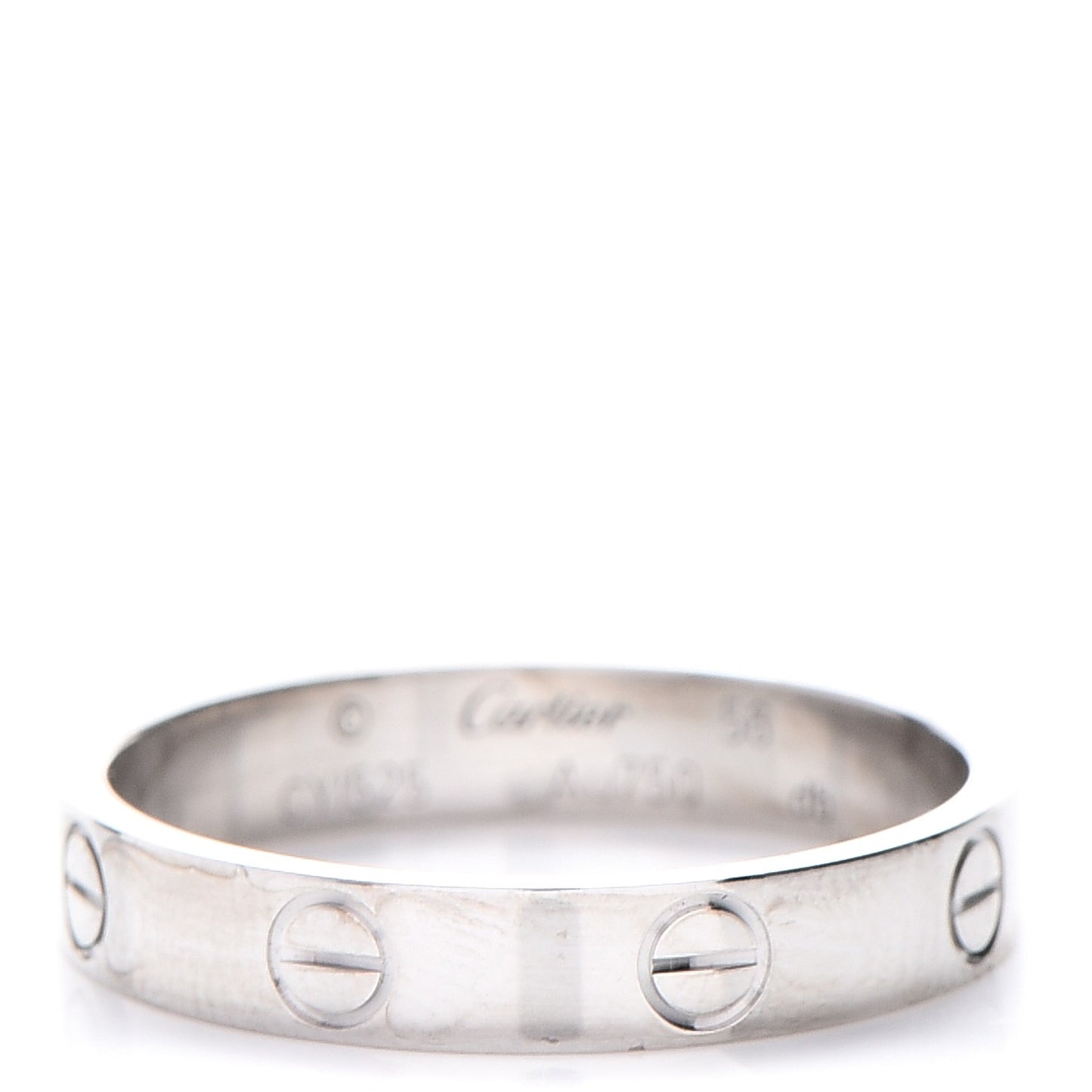 18K White Gold 3.5mm LOVE Wedding Band Ring 56 7.5