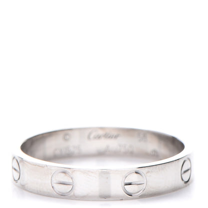 Cartier 18K White Gold 3.5mm LOVE Wedding Band Ring 56 7.5 1 of 6