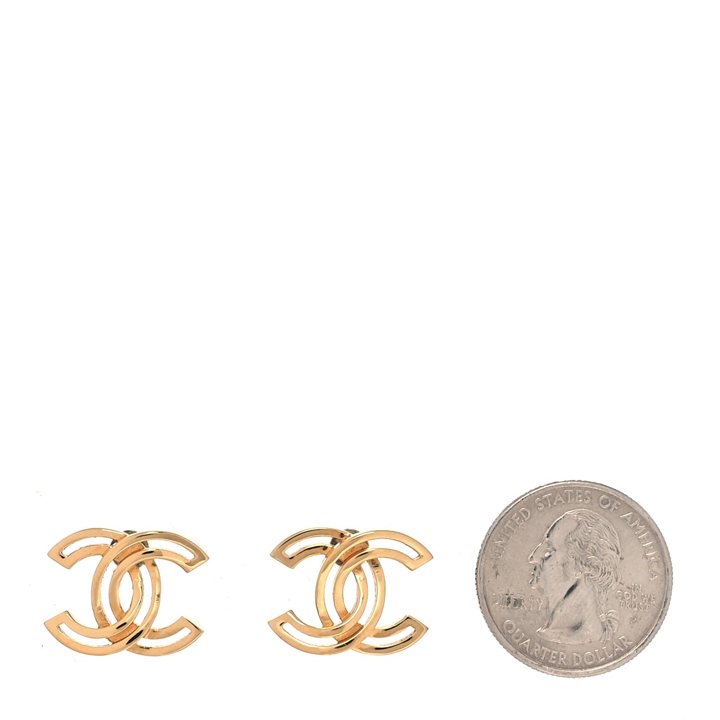 Metal Obazine CC Earrings Gold