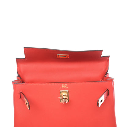 Hermes Swift Kelly Retourne 25 Rouge Tomate 8 of 41