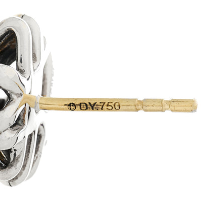 David Yurman Sterling Silver 18K Yellow Gold Crossover Stud Earrings 4 of 4
