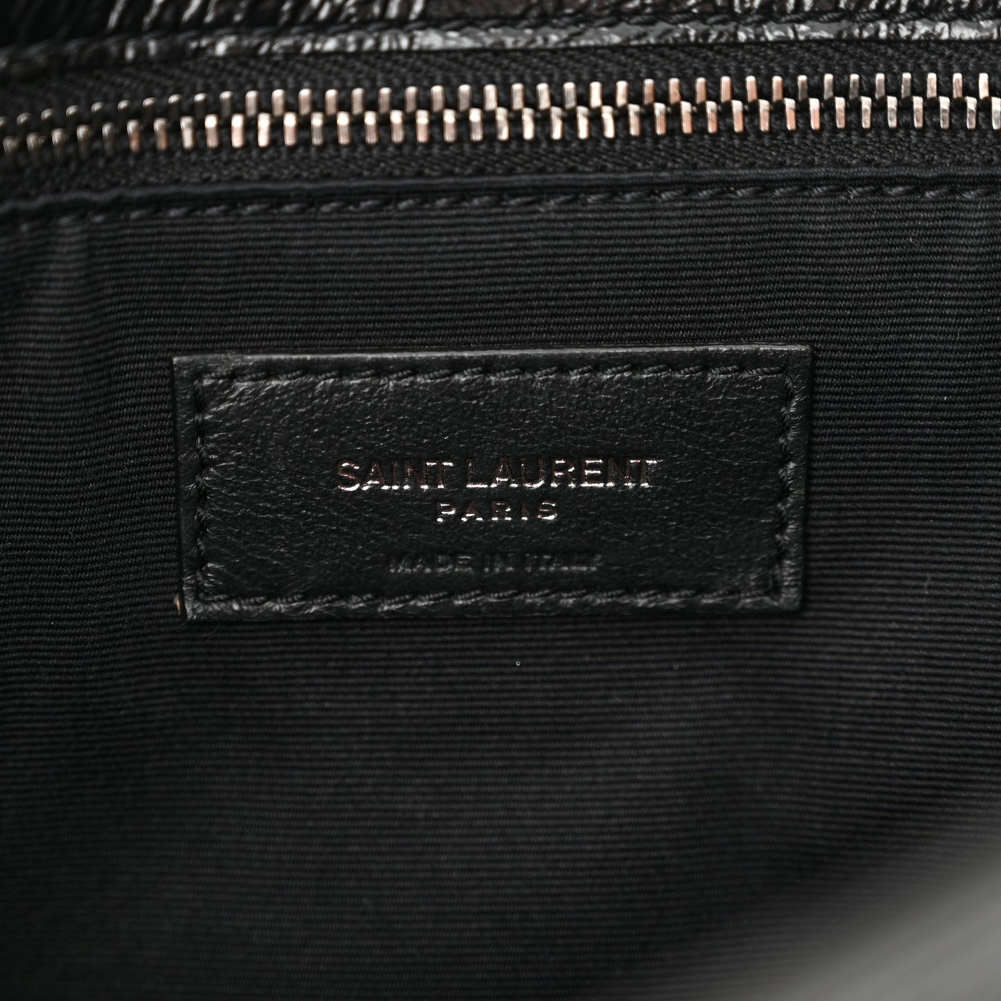 Crinkled Calfskin Matelasse Monogram Medium Niki Chain Satchel Black