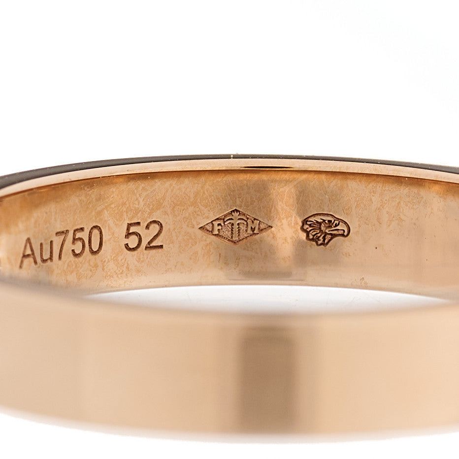 Hermes 18K Rose Gold Diamond TPM Kelly Ring 52 6 7 of 7