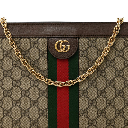 Gucci GG Supreme Monogram Web Medium Ophidia Chain Shoulder Bag Brown 8 of 10
