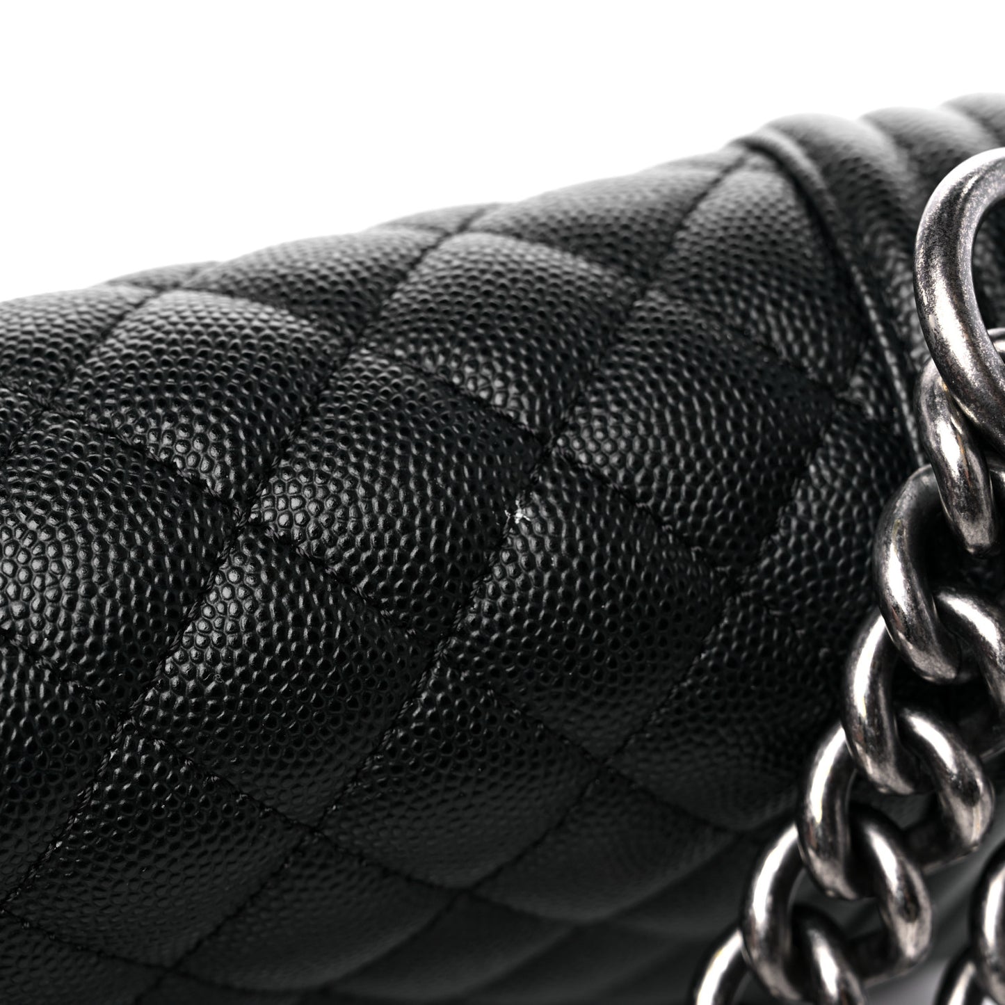 Caviar Quilted Small Boy Flap Black
