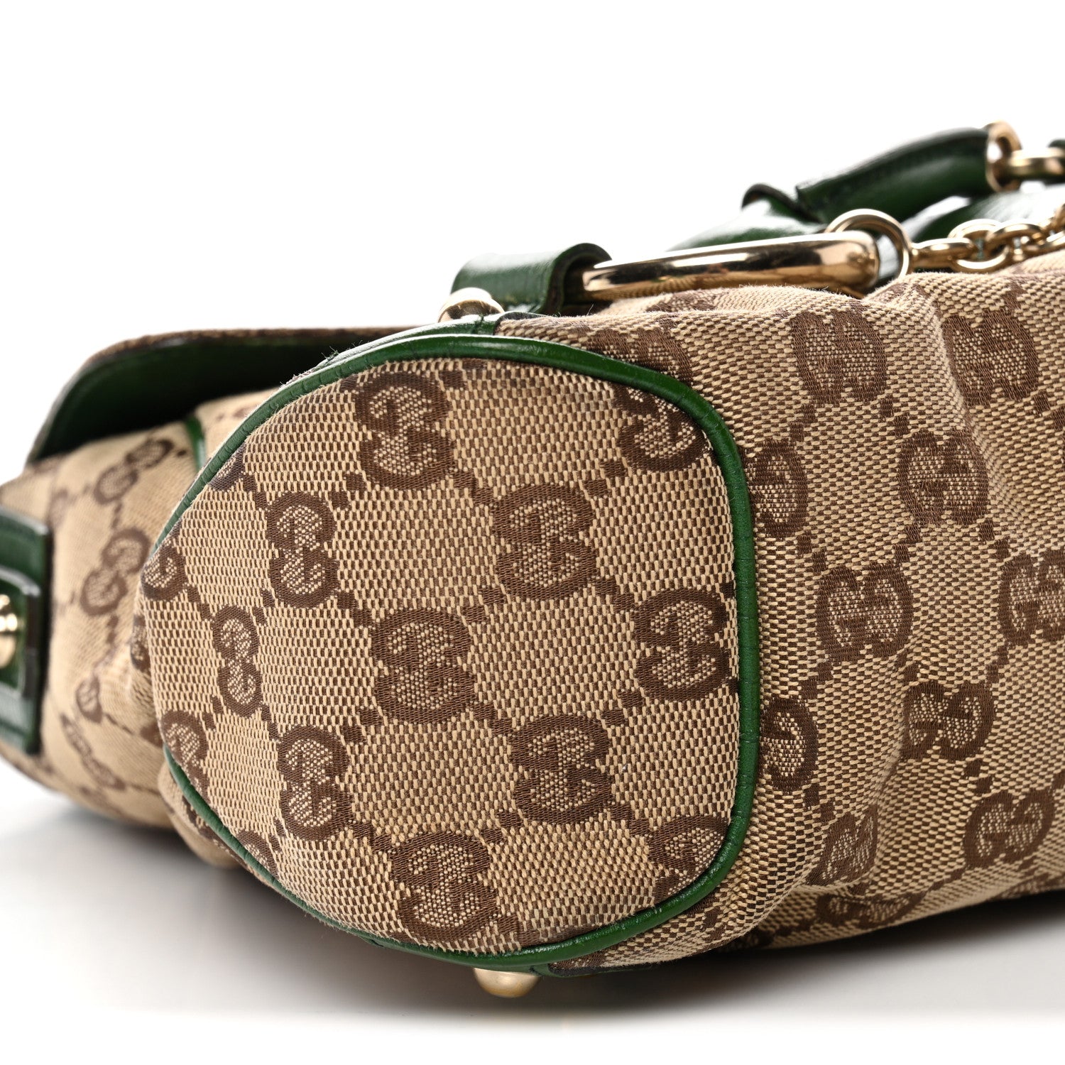 Gucci Monogram Horsebit Web Flap Bag Green 9 of 12