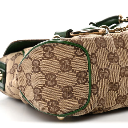 Gucci Monogram Horsebit Web Flap Bag Green 9 of 12