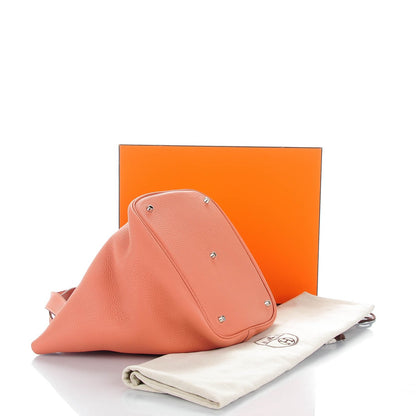 Hermes Taurillon Clemence Picotin Lock GM Rose Thè 4 of 7