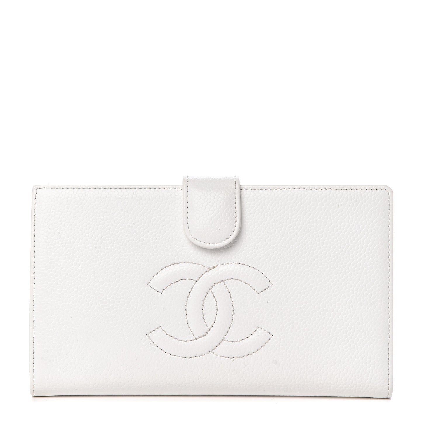 Caviar Timeless CC French Wallet White