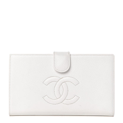 Chanel Caviar Timeless CC French Wallet White 1 of 11