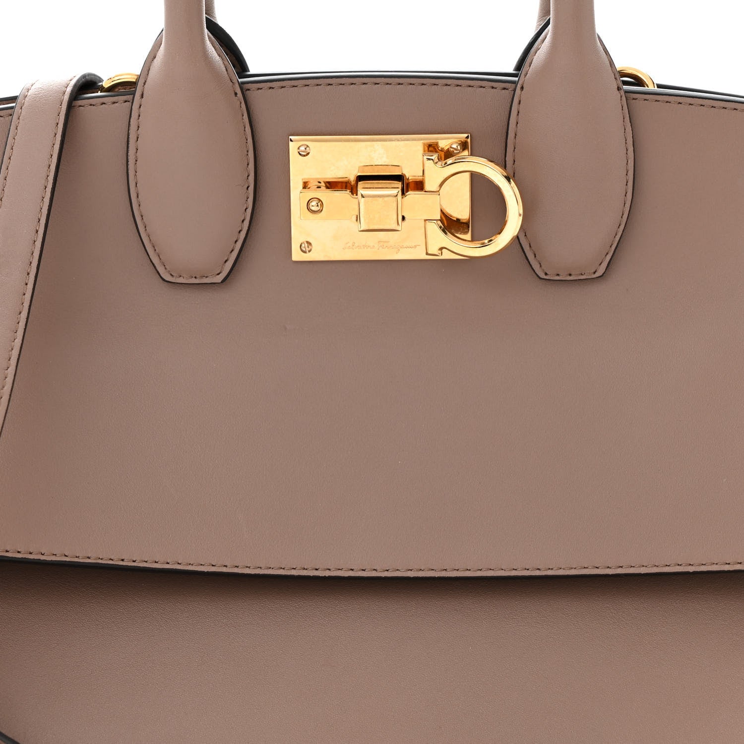 Salvatore Ferragamo Calfskin The Studio Bag Caraway Seed 8 of 10