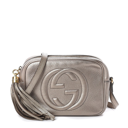 Gucci Metallic Pebbled Calfskin Small Soho Disco Bag Golden Beige 1 of 7