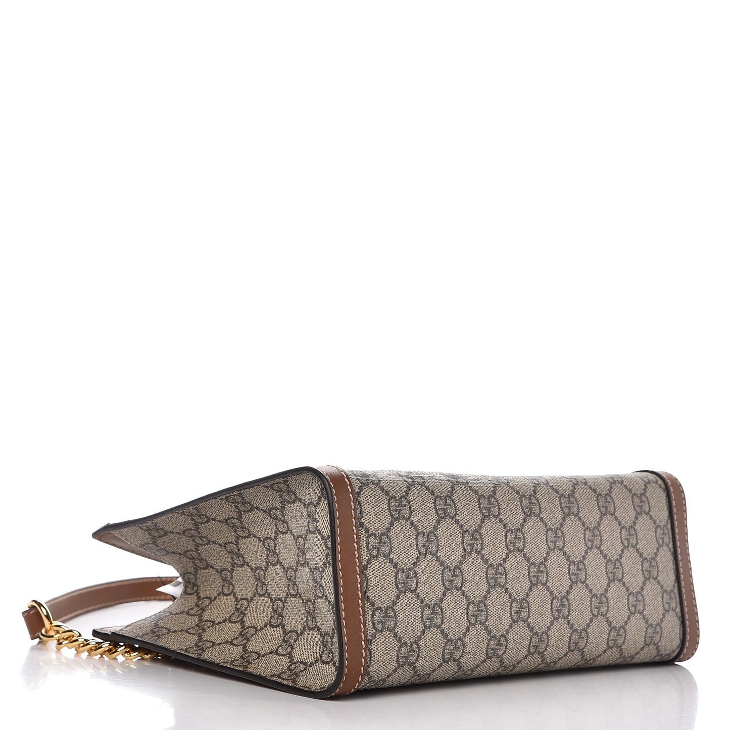GG Supreme Monogram Calfskin Small Padlock Tote Beige Ebony Tuscany