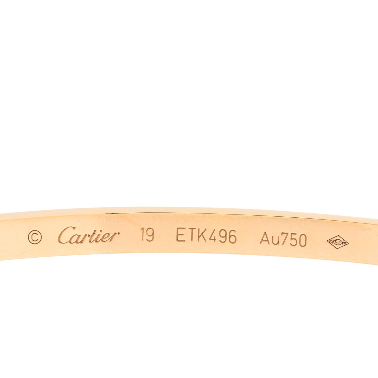 18K Yellow Gold Small LOVE Bracelet 19