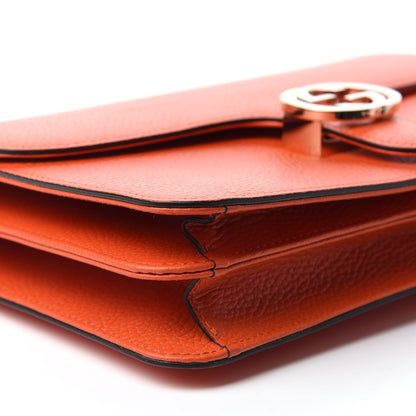 Gucci Dollar Calfskin Interlocking G Shoulder Bag Sun Orange 6 of 10