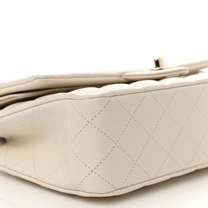 Chanel Caviar Quilted Medium Double Flap White 9 of 11