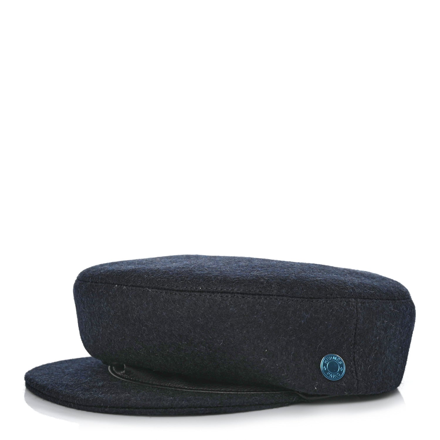 Hermes Broadcloth Newton Calfskin Dani Cap 56 Marine Black 1 of 4