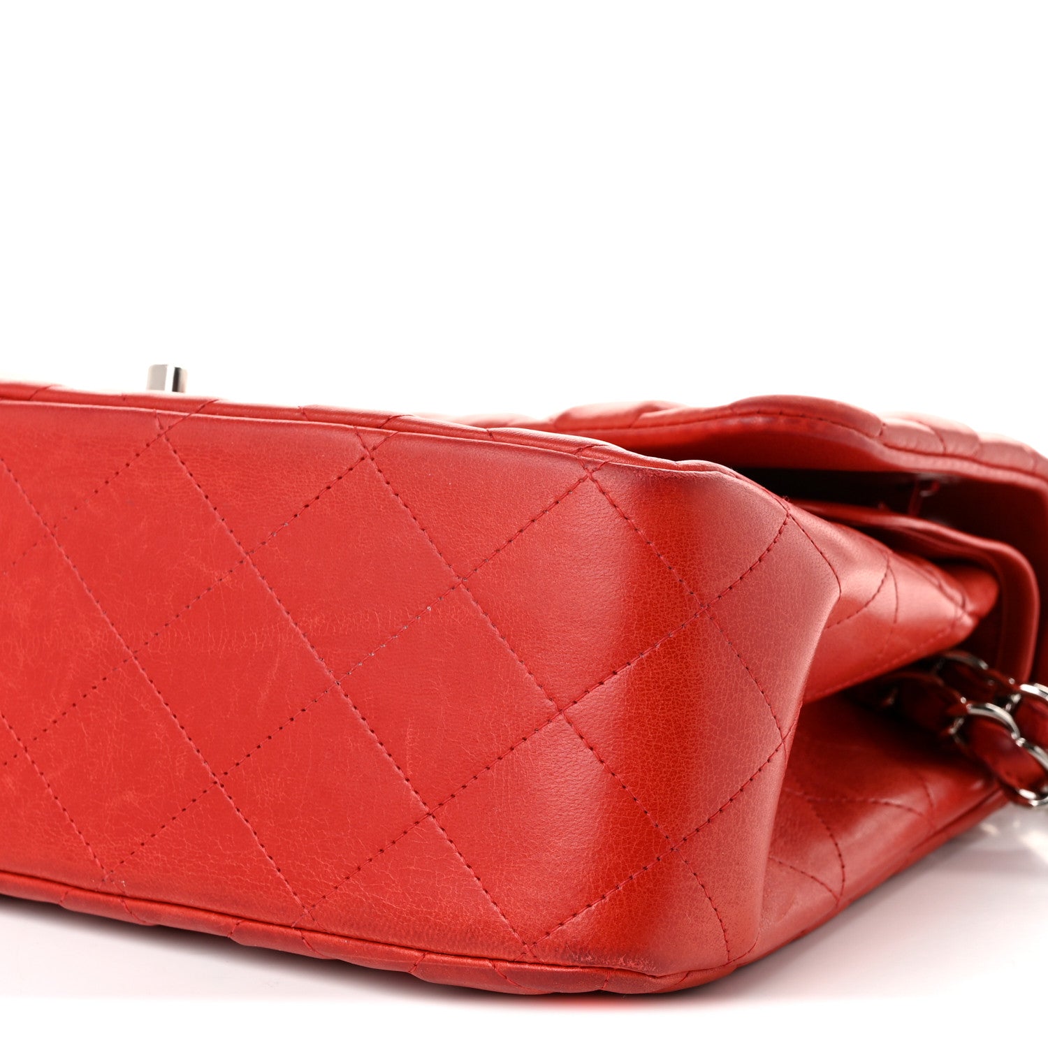 Chanel Lambskin Quilted Jumbo Double Flap Red 10 of 10