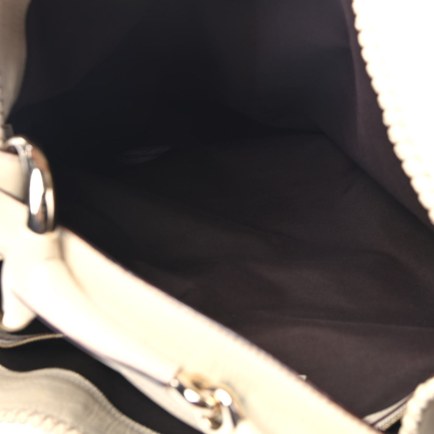 Calfskin Large Horsebit Chain Hobo Ivory