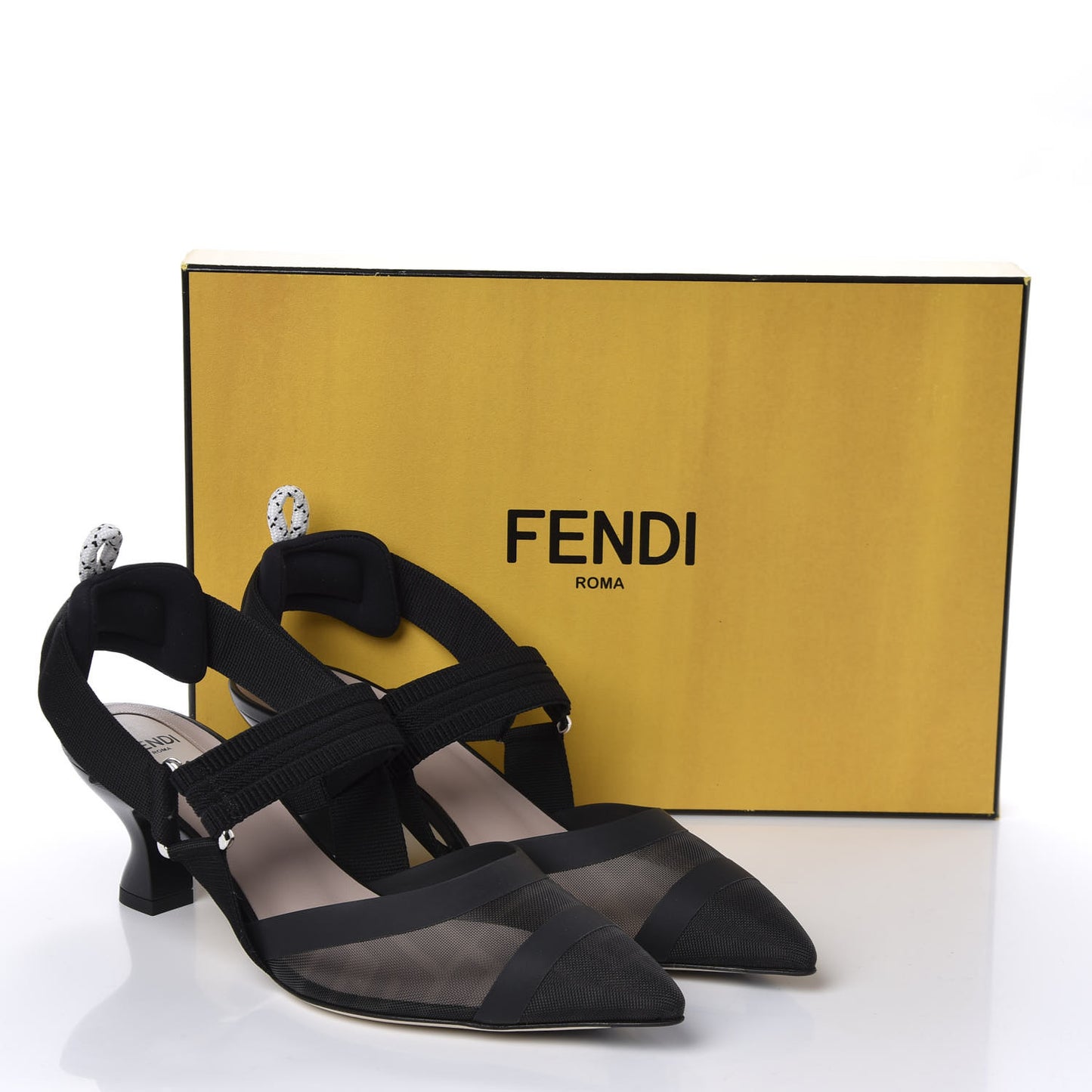 Technical Mesh FF Colibri 55mm Slingback Pumps 37 Black