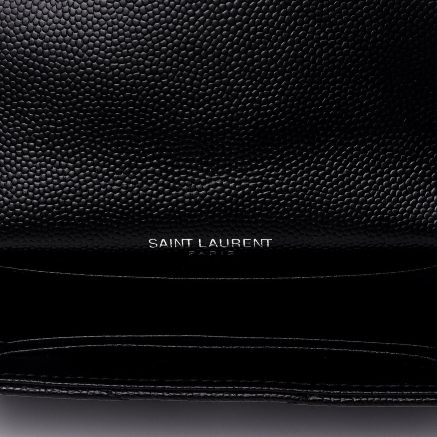 Grain De Poudre Matelasse Chevron Small Monogram Envelope Wallet Black