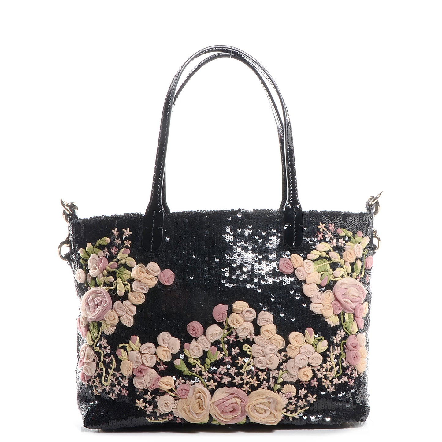 Rose Chiffon and Sequin Medium Glam Tote